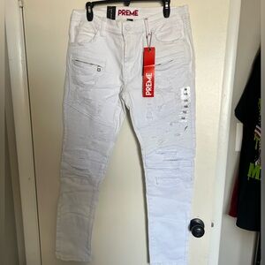 PREME White Distressed Jeans